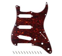 Banworks 4 plis Strat SSS Pickguard 11 trous pour guitare électrique Pickguard Scratch Plate pour USA/Mexique Style moderne Standard Stratocaster ST JT/HB-01 Écaille de tortue rouge