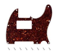 Banworks 4 plis Tele HS/HH Pickguard 8 trous pour guitare électrique Pickguard Scratch Plate pour USA/Mexique Style moderne Standard Tele Telecaster JT/HB-04 Écaille de tortue marron foncé