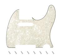 Banworks 4 plis Tele Pickguard 8 trous pour guitare électrique Pickguard Scratch Plate pour USA/Mexique Style moderne Standard Tele Telecaster JT/HB-03 Vintage White Pearl