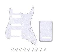 Banworks 4Ply Strat HSS Pickguard 11 trous SSH Pickguard Scratch Plate avec plaque arrière 6 trous Tremolo Cover Set pour USA/Mexicain Modern Style Standard Stratocaster ST JT/HB-09 White Pearl