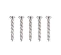 Banworks #6 × Vis de montage de pont rigide de 2,2 cm - Vis à bois cruciformes à tête ovale cruciforme pour Fender Telecaster Tele TL - Lot de 5 JT/LXBLS-02 Chrome