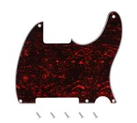 Banworks Blank Custom Outline Tele Pickguard 5 Holes Guitar Scratch Plate | Garde de pickguard de guitare DIY 4 plis pour Fender Telecaster Tele TL Style Guitares Électriques JT/HB-13 Écaille Rouge