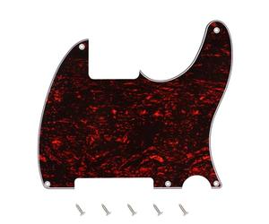 Banworks Blank Custom Outline Tele Pickguard 5 Holes Guitar Scratch Plate | Garde de pickguard de guitare DIY 4 plis pour Fender Telecaster Tele TL Style Guitares Électriques JT/HB-13 Écaille Rouge