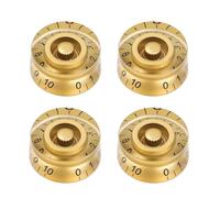 Banworks Boutons de commande de années 60 2 boutons de tonalité et 2 boutons de volume Boutons de vitesse Métrique 6 mm 18 cannelures pour Epiphone Les Paul SG JT/XN-02 Golden Black Number