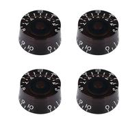 Banworks Boutons de commande de années 60 2 boutons de tonalité et 2 boutons de volume Boutons de vitesse Métrique 6 mm 18 cannelures pour Epiphone Les Paul SG JT/XN-02 Ambre Blanc