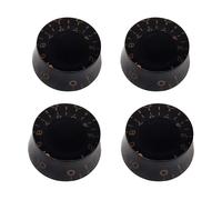 Banworks Boutons de commande de années 60 2 boutons de tonalité et 2 boutons de volume Boutons de vitesse Métrique 6 mm 18 cannelures pour Epiphone Les Paul SG JT/XN-02 Noir Chiffres dorés