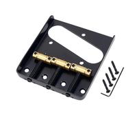 Banworks Cordier à chevalet fixe Cordier à 6 cordes sans vibrato Cordier à travers le corps de 54 mm Chevalet fixe à queue dure avec 3 pontets en laiton pour Squier Tele JT/GDQQ-05