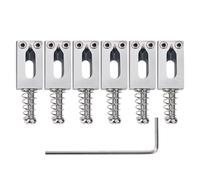 Banworks Jeu de pontets de chevalet modernes 10,5 mm (13/32 pouces) pour guitares électriques Fender Strat ST Tele Espacement des cordes 52,5 mm (2-1/16 pouces) Lot de 6 JT/QM-01 Chrome