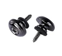 Banworks JT/BDK-04 Lot de 2 boutons de sangle de guitare avec rondelles en feutre et vis de montage pour guitares électriques et basses Gibson Fender Epiphone Squier Noir Nickel