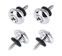 Banworks JT/BDK-04 Lot de 4 boutons de sangle de guitare avec rondelles en feutre et vis de montage pour guitares électriques et basses Gibson Fender Epiphone Squier Chromé