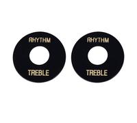 Banworks JT/DWQDP-01 Lot de 2 rondelles de plaque d'interrupteur à bascule 3 voies pour guitare Gibson/Epiphone Les Paul Style Guitares Noir avec inscription dorée
