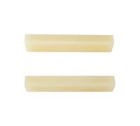 Banworks JT/XZ-10 Lot de 2 écrous de guitare acoustique à 6 cordes 52 x 6 x 10 mm en os de bétail véritable non fendus vierges pour guitare acoustique Crème