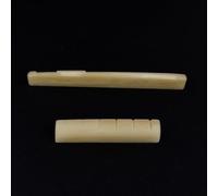 Banworks JT/XZ-20 Lot de 2 sillets de guitare acoustique à 6 cordes écrues et selle de chevalet, espacement des cordes 34,30 mm, pièces de rechange pour guitare acoustique