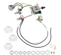 Banworks Kit de faisceau de câblage pour guitare électrique 2 tons 1 volume pré-câblé 5 voies 250 K 2T1 V Mini pots avec prise de sortie 6,35 mm pour guitares électriques Fender/Squier Stratocaster
