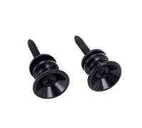 Banworks Lot de 2 boutons de sangle de guitare en métal avec vis de montage pour guitares acoustiques/électriques Strat Tele JT/BDK-01 Noir