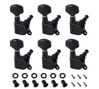 Banworks Lot de 6 chevilles d'accordage de guitare en ligne 15:1 avec fixation à 45 degrés pour guitare électrique Strat ST Tele Noir