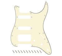 Banworks Pickguard 11 trous HSS Stratocaster 3 trous à angle rond pour Fender Lonestar/Deluxe/Professional Série I Stratocaster JT/HB-23 3 plis Crème