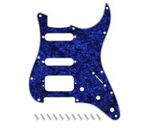 Banworks Pickguard 11 trous HSS Stratocaster 3 trous à angle rond pour Fender Lonestar/Deluxe/Professional Série I Stratocaster JT/HB-23 4 plis Bleu perle