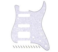 Banworks Pickguard 11 trous HSS Stratocaster 3 trous à angle rond pour Fender Lonestar/Deluxe/Professional Série I Stratocaster JT/HB-23 4 plis Blanc perle