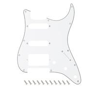 Banworks Pickguard 3 plis Strat HSS Pickguard 11 trous pour guitare électrique SSH Scratch Plate pour Stratocaster ST JT/HB-02 de style moderne américain/mexicain blanc