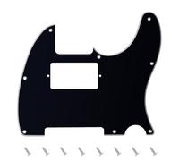 Banworks Pickguard 3 plis Tele HS/HH Pickguard 8 trous pour guitare électrique Plaque anti-rayures pour Telecaster standard de style moderne américain/mexicain JT/HB-04 Noir brillant