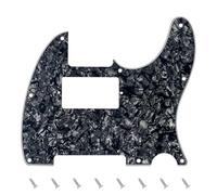 Banworks Pickguard 4 plis Tele HS/HH Pickguard 8 trous pour guitare électrique avec plaque anti-rayures pour Telecaster standard de style moderne américain/mexicain JT/HB-04 Black Pearl