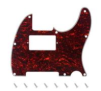 Banworks Pickguard 4 plis Tele HS/HH Pickguard 8 trous pour guitare électrique avec plaque anti-rayures pour Telecaster standard de style moderne américain/mexicain JT/HB-04 Red Tortoiseshell