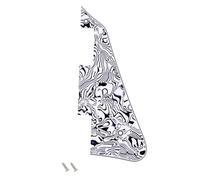 Banworks Pickguard de guitare électrique 4 couches 2 trous American LP | Plaque de protection pour guitare électrique pour USA Gibson Les Paul LP JT/HB-05 Coquilles Noires et Blanches