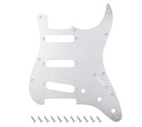 Banworks Pickguard en aluminium pour Strat SSS de 1,5 mm d'épaisseur, 1 pli, 11 trous, bord droit, pour Fender Ultra Stratocaster Strat ST JT/HB-01 de style américain moderne, argenté
