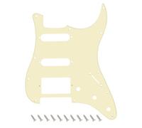 Banworks Pickguard HSS Stratocaster 1 pli 11 trous pour guitare électrique américaine/mexicaine style moderne standard Fender Stratocaster ST JT/HB-02 Crème