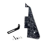 Banworks Pickguard Les Paul à 4 plis avec support en acier inoxydable LP - Plaque de protection à 2 trous pour guitare électrique Epiphone EPI Les Paul LP JT/HBTZ-02 - Noir nacré