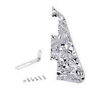 Banworks Pickguard Les Paul à 4 plis avec support en acier inoxydable LP Plaque de protection à 2 trous pour guitare électrique USA Gibson Les Paul LP JT/HBTZ-01 Coque noire et blanche