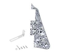 Banworks Pickguard Les Paul à 4 plis avec support en acier inoxydable LP Plaque de protection à 2 trous pour guitare électrique Epiphone EPI Les Paul LP JT/HBTZ-02 Coque noire et blanche