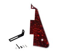 Banworks Pickguard Les Paul à 4 plis avec support en acier inoxydable LP - Plaque de protection à 2 trous pour guitare électrique Epiphone EPI Les Paul LP JT/HBTZ-02 - Rouge écaille de tortue