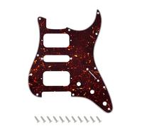 Banworks Pickguard pour Strat HSH avec découpe Humbucker à coins arrondis ouverts, 4 plis, 11 trous, pour Fender standard américaine/mexicaine, Stratocaster ST JT/HB-34 Marron foncé Écaille de tortue