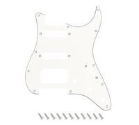 Banworks Pickguard pour Strat HSS avec découpe Humbucker à 2 vis, 3 plis et 11 trous pour Fender Stratocaster Stratocaster Strat ST JT/HB-44 vintage blanc