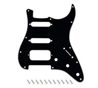 Banworks Pickguard pour Strat HSS avec découpe Humbucker à 2 vis, 3 plis et 11 trous pour Fender Stratocaster Stratocaster Strat ST JT/HB-44 Noir