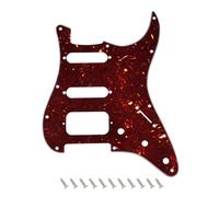 Banworks Pickguard pour Strat HSS avec découpe Humbucker à 2 vis, 4 plis, 11 trous pour Fender Stratocaster Stratocaster Strat ST JT/HB-44 Marron foncé écaille de tortue