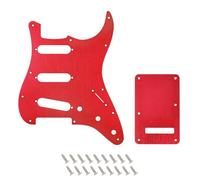 Banworks Pickguard SSS en aluminium traité CNC pour Stratocaster 1 pli 11 trous avec plaque arrière 6 trous pour Stratocaster ST/HB-08 de style moderne standard USA/mexicain Rouge
