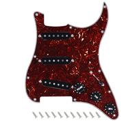 Banworks Pickguard SSS Strat 4Ply Loaded Vintage Hot F '50s Tones Précâblé avec bobine décalée Alnico 5 fibre SSS à bobine simple pour Fender Strat JT/HBZC-02 Marron foncé Écaille de tortue