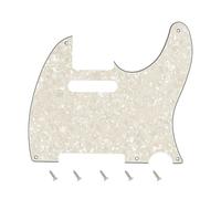 Banworks Pickguard vintage à 5 trous pour guitare électrique 4 plis pour guitare électrique américaine/mexicaine style vintage Fender Telecaster JT/HB-18 Vintage White Pearl