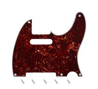 Banworks Pickguard vintage à 5 trous pour guitare électrique 4 plis pour guitare électrique américaine/mexicaine style vintage Fender Telecaster JT/HB-18 Marron foncé Écaille de tortue
