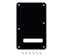 Banworks Plaque arrière de guitare électrique 3 plis, couvercle de vibrato à 6 trous pour guitare standard américaine/mexicaine Strat ST JT/HGB-01, noir brillant
