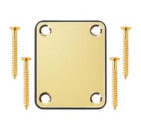 Banworks Plaque de renfort de manche 4 trous Plaque de manche de guitare rectangulaire en métal Joint de manche Plaque de montage arrière pour guitare Fender Strat ST Tele Bass JT/JQB-01 Doré