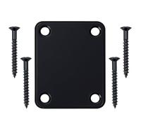 Banworks Plaque de renfort de manche 4 trous Plaque de manche de guitare rectangulaire en métal Joint de manche Plaque de montage arrière pour guitare Fender Strat ST Tele Bass JT/JQB-01 Noir