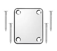 Banworks Plaque de renfort de manche 4 trous Plaque de manche de guitare rectangulaire en métal Joint de manche Plaque de montage arrière pour guitare basse Fender Strat ST Tele JT/JQB-01 Chrome