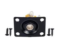 Banworks Plaque de sortie jack rectangulaire en métal de 6,35 mm (1/4 pouce) avec base incurvée et prise d'entrée inférieure pour Epiphone EPI LP Les Paul, pièces et accessoires JT/CK-02, noir