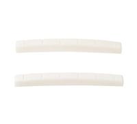 Banworks Sillets de guitare électrique 6 cordes avec fond arrondi Sillets en os de bovin Sillets pré-fendus Pièce de rechange pour guitares Strat ST Tele Lot de 2 JT/XZ-01 43x3.2x5/5.65/4.6mm