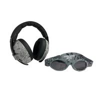 BANZ Cache - oreilles et protection combinés lentilles auditives et soleil pour les bébés et les enfants petit 0-2 ans Gris doodle