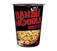 BANZAI NOODLE - Nouilles Instantanées Saveur Bœuf - Format Cup - Repas Express Bureau et Déplacement · Rapides et délicieuses - le pot de 67g - Le Lot De 4